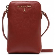 τσάντα patrizia pepe cq0203/l001-r799 martian red φυσικό δέρμα/grain leather