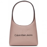 τσάντα calvin klein jeans sculpted arch shoulderbag22 mono k60k611548 pale conch tft απομίμηση δέρμα