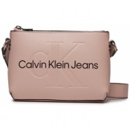 τσάντα calvin klein jeans sculpted camera pouch21 mono k60k610681 pale conch tft απομίμηση δέρματος/