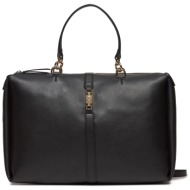 τσάντα tommy hilfiger th feminine satchel aw0aw16076 black bds απομίμηση δέρματος/-απομίμηση δέρματο