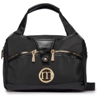 τσάντα monnari bag3850-020 μαύρο ύφασμα - ύφασμα