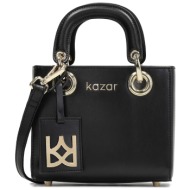 τσάντα kazar muse xs 67842-01-00 czarny φυσικό δέρμα - grain leather