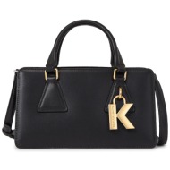 τσάντα karl lagerfeld 240w3049 black φυσικό δέρμα - grain leather