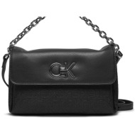 τσάντα calvin klein re-lock mini crossbody bag_jcq k60k611989 black jacquard mono 0gk απομίμηση δέρμ