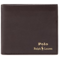 μεγάλο πορτοφόλι ανδρικό polo ralph lauren gld fl bfc 405803866001 brown φυσικό δέρμα/grain leather
