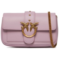 τσάντα pinko love one pocket c pe 24 pltt 100061 a0f1 purple φυσικό δέρμα/grain leather