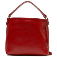 τσάντα creole k11375-d08 rosso φυσικό δέρμα/grain leather
