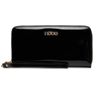 μεγάλο πορτοφόλι γυναικείο nobo npur-lr0050-c020 czarny φυσικό δέρμα - grain leather