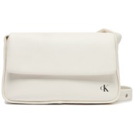 τσάντα calvin klein jeans block flap shoulderbag25 pu k60k611467 bright white yaf απομίμηση δέρματος