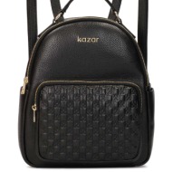 σακίδιο kazar dot 77008-01-00 black φυσικό δέρμα - grain leather
