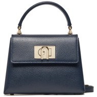 τσάντα furla 1927 mini top handle wb00109-are000-2676s-1007 mediterraneo φυσικό δέρμα - grain leathe