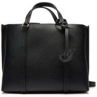τσάντα pinko carrie shopper classic pe 24 pltt 102833 a1lf black z99q φυσικό δέρμα/grain leather