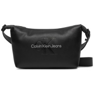 τσάντα calvin klein jeans sculpted shoulderbag22 mono k60k611549 black/metallic logo 0gl απομίμηση δ