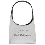 τσάντα calvin klein jeans sculpted arc shoulderbag22 k60k611860 silver 0im απομίμηση δέρματος/-απομί