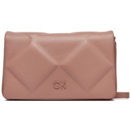 τσάντα calvin klein re-lock quilt shoulder bag k60k611021 ash rose vb8 απομίμηση δέρματος/-απομίμηση