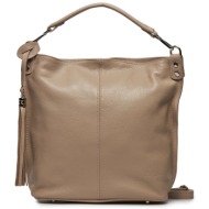 τσάντα ryłko r40715tb beżowy 2te φυσικό δέρμα - grain leather