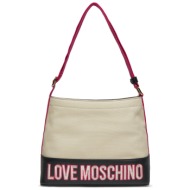 τσάντα love moschino jc4038pp1ilf110b nero/w.fuxia ύφασμα - ύφασμα