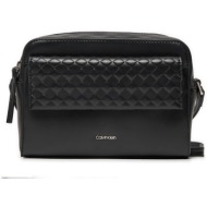 τσάντα calvin klein calvin mini quilt camera bag k60k611884 ck black beh