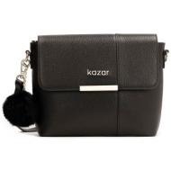 τσάντα kazar ganya 82782-01-00 czarny φυσικό δέρμα - grain leather