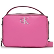 τσάντα calvin klein jeans minimal monogram camera bag18 k60k610683 pink amour to5 απομίμηση δέρματος