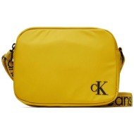 τσάντα calvin klein jeans ultralight dblzipcamera bag21 ru k60k611502 tonic yellow zie ύφασμα - ύφασ