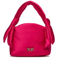 τσάντα pinko knots mini pouch satin pe 24 pltt 102770 a1ka pink pinko n17 ύφασμα - ύφασμα