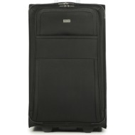 μεγάλη υφασμάτινη βαλίτσα semi line t5512-4 μαύρο ύφασμα - ύφασμα