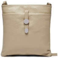 τσάντα creole k11417 beige d03 φυσικό δέρμα/grain leather