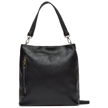 τσάντα creole s10607 μαύρο φυσικό δέρμα - grain leather