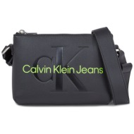 τσάντα calvin klein jeans sculpted camera pouch21 mono k60k610681 black/dark juniper 0gx απομίμηση δ