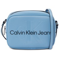 τσάντα calvin klein jeans sculpted camera bag18 mono k60k610275 blue shadow cez απομίμηση δέρματος/-