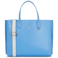 τσάντα tommy hilfiger iconic tommy satchel aw0aw15692 blue spell c30 απομίμηση δέρματος/-απομίμηση δ