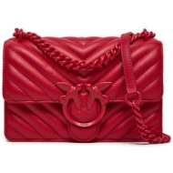 τσάντα pinko love one mini dc . pe 24 pltt 100074 a1j8 red r30b φυσικό δέρμα/grain leather