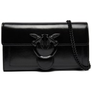 τσάντα pinko love one wallet c pe 24 pltt 100062 a124 black z99b φυσικό δέρμα/grain leather