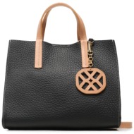 τσάντα unisa zedna dd black φυσικό δέρμα/grain leather
