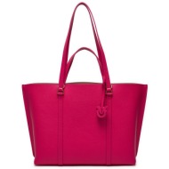 τσάντα pinko carrie shopper bag . pe 24 pltt 102832 a1lf pink pinko n17q φυσικό δέρμα/grain leather