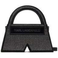 τσάντα karl lagerfeld 241w3026 black φυσικό δέρμα - φυσικό δέρμα