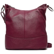 τσάντα creole k11426 plum d94 φυσικό δέρμα/grain leather