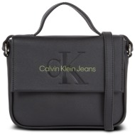 τσάντα calvin klein jeans sculpted boxy flap cb20 mono k60k610829 black/dark juniper 0gx απομίμηση δ