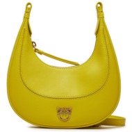 τσάντα pinko brioche hobo mini pe 24 pltt 101433 a0qo giallo sole h85q φυσικό δέρμα/grain leather