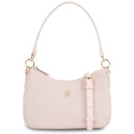 τσάντα tommy hilfiger poppy canvas shoulder bag aw0aw16111 whimsy pink tjq υφασμα/-ύφασμα