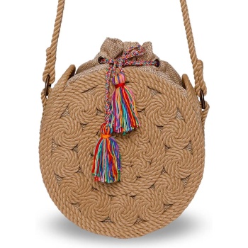 τσάντα bohonomad bohobag bohobag-06 beige ύφασμα - ύφασμα σε προσφορά