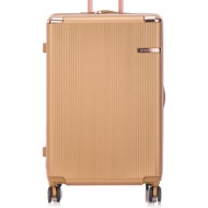 μεγάλη βαλίτσα semi line t5663-5 χρυσό υλικό - abs