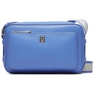 τσάντα tommy hilfiger iconic tommy camera bag aw0aw15991 blue spell c30 απομίμηση δέρματος/-απομίμησ