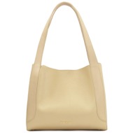 τσάντα kazar ange 66791-01-03 beige φυσικό δέρμα/grain leather