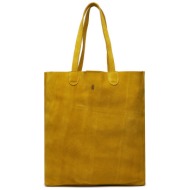 τσάντα fly london fozifly p974748001 yellow φυσικό δέρμα - φυσικό δέρμα
