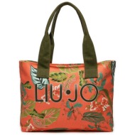 τσάντα liu jo shopping printed can va4205 t5204 living coral jung n9075 υφασμα/-ύφασμα