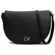 τσάντα calvin klein ck daily saddle bag pebble k60k611679 ck black beh απομίμηση δέρματος/-απομίμηση
