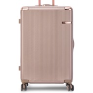 μεγάλη βαλίτσα semi line t5666-5 καφέ υλικό - abs