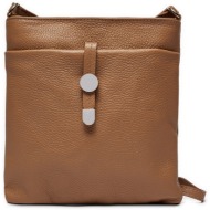 τσάντα creole k11417 tan d85 φυσικό δέρμα/grain leather